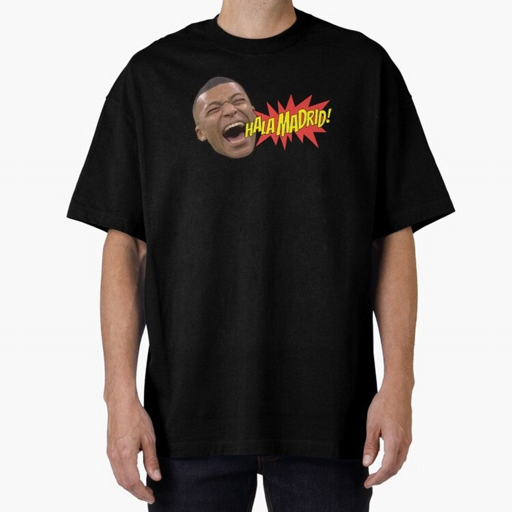 Real Madrid - Kylian Mbapp¨¦ Hala Madrid Oversized T-Shirt Represent the Passion of Global Football Passion for FIFA World Cup 2026 USA Canada Mexico, Connected to Messi, Neymar and Mbappe, Spain and Netherlands, Stadium Chants, National Pride,