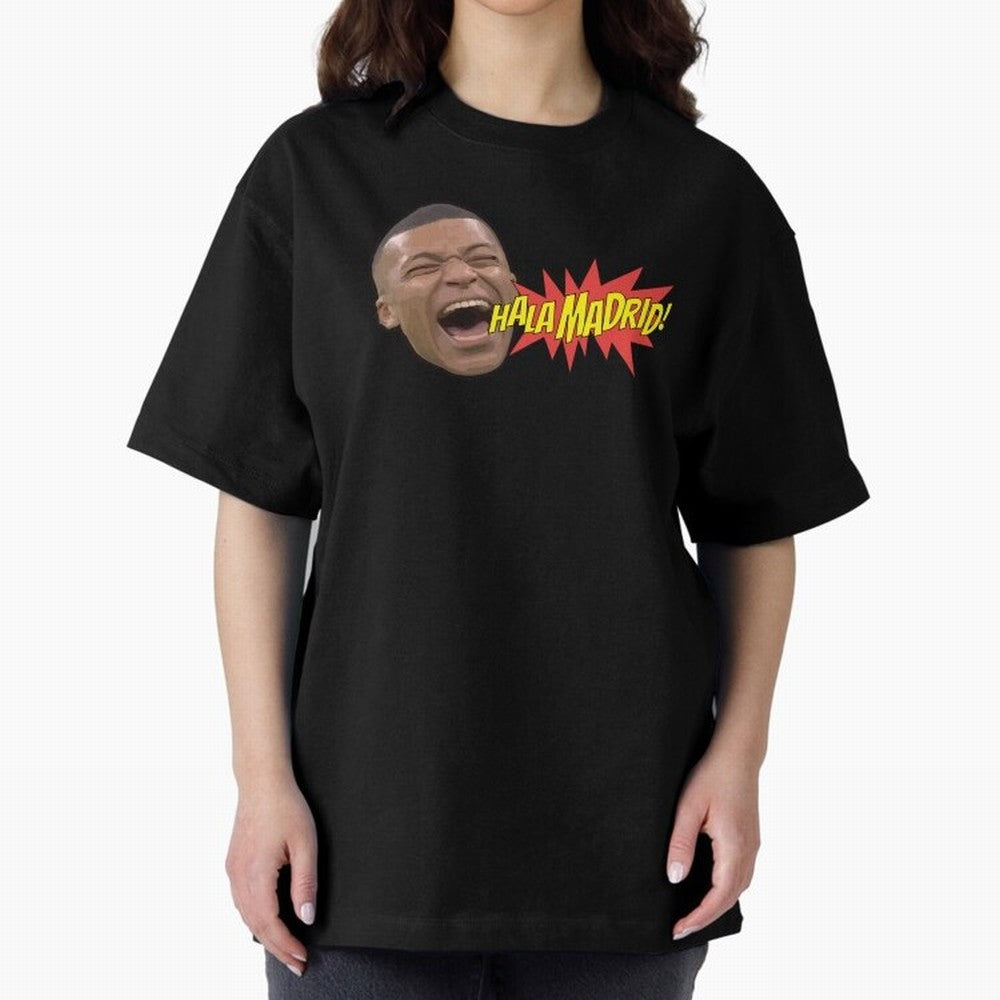 Real Madrid - Kylian Mbapp¨¦ Hala Madrid Oversized T-Shirt Represent the Passion of Global Football Passion for FIFA World Cup 2026 USA Canada Mexico, Connected to Messi, Neymar and Mbappe, Spain and Netherlands, Stadium Chants, National Pride,