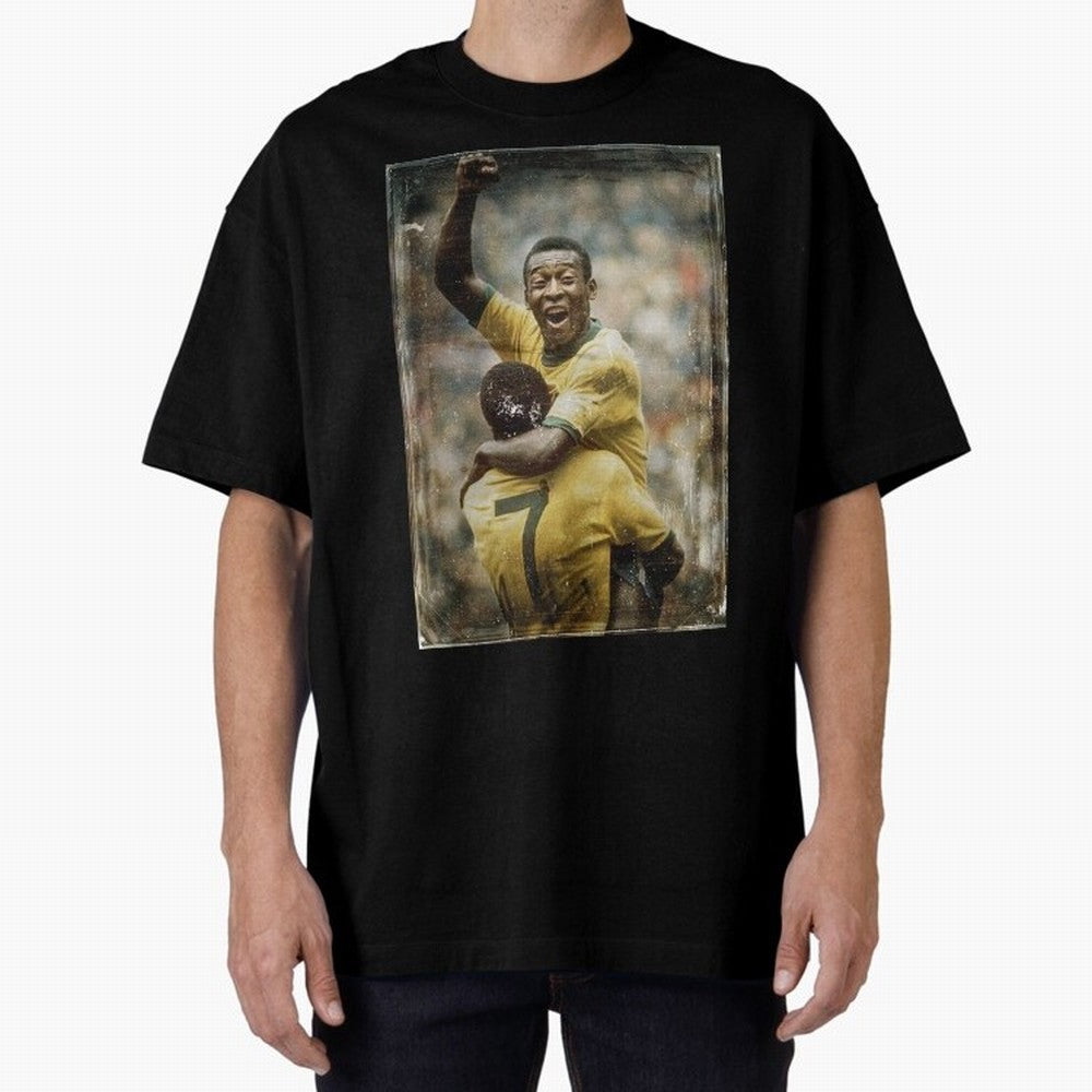 Pele Celebration Vintage Oversized T-Shirt Honor the Football Icons of Match Day Hype around FIFA World Cup 2026 Group Stage, CR7 and Messi, Argentina and Brazil, Supporter Pride, Iconic Celebrations, Legendary Names and Global Match Day Energy;