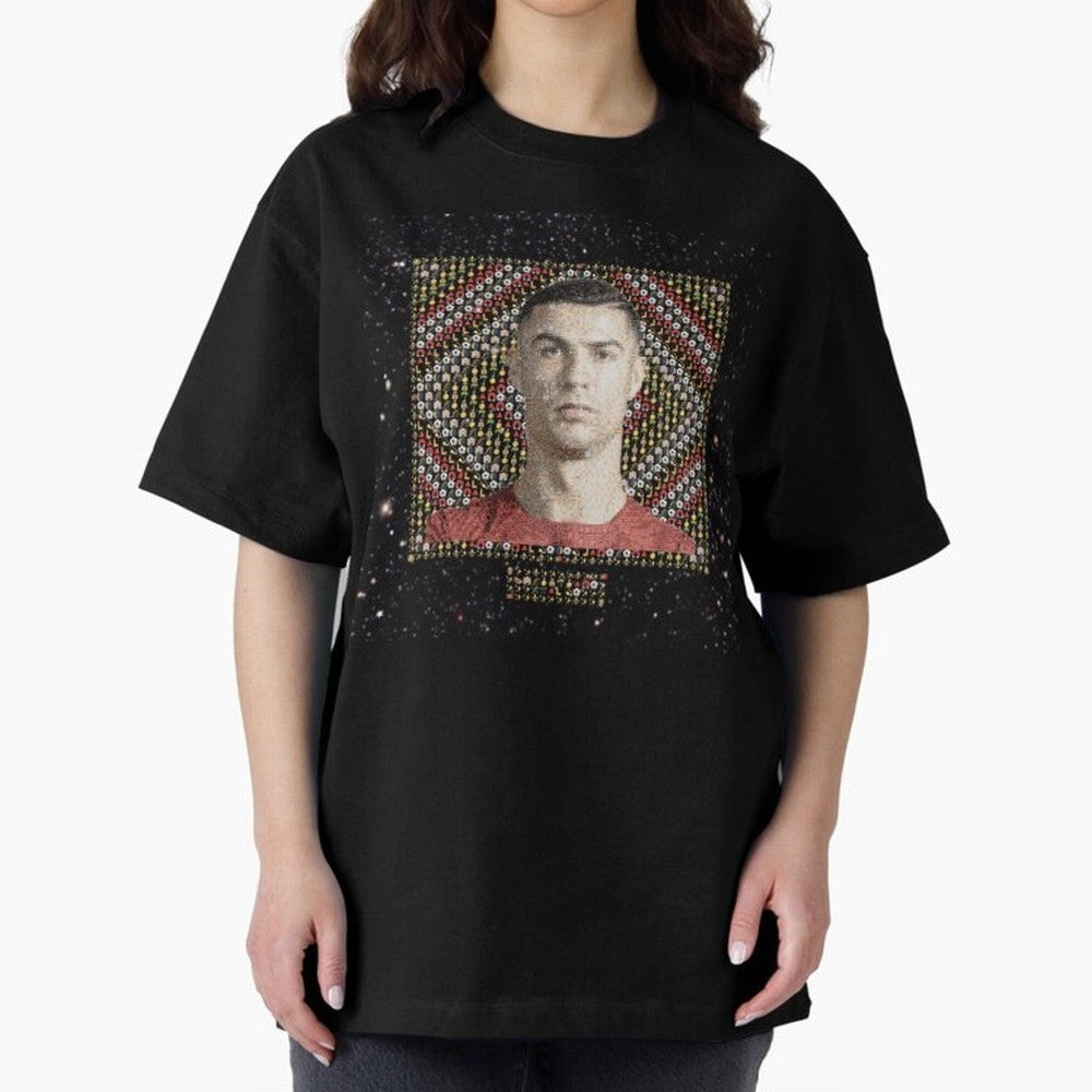CR7 Emojified ¨C Ronaldo-Inspired Grid Tribute | Visual Power in Emoji Form | Football Legend Art Series Oversized T-Shirt Celebrate the Biggest Stage of the FIFA World Cup 2026 Journey through Mbappe and Neymar Highlights, Germany Pride, Worldwide