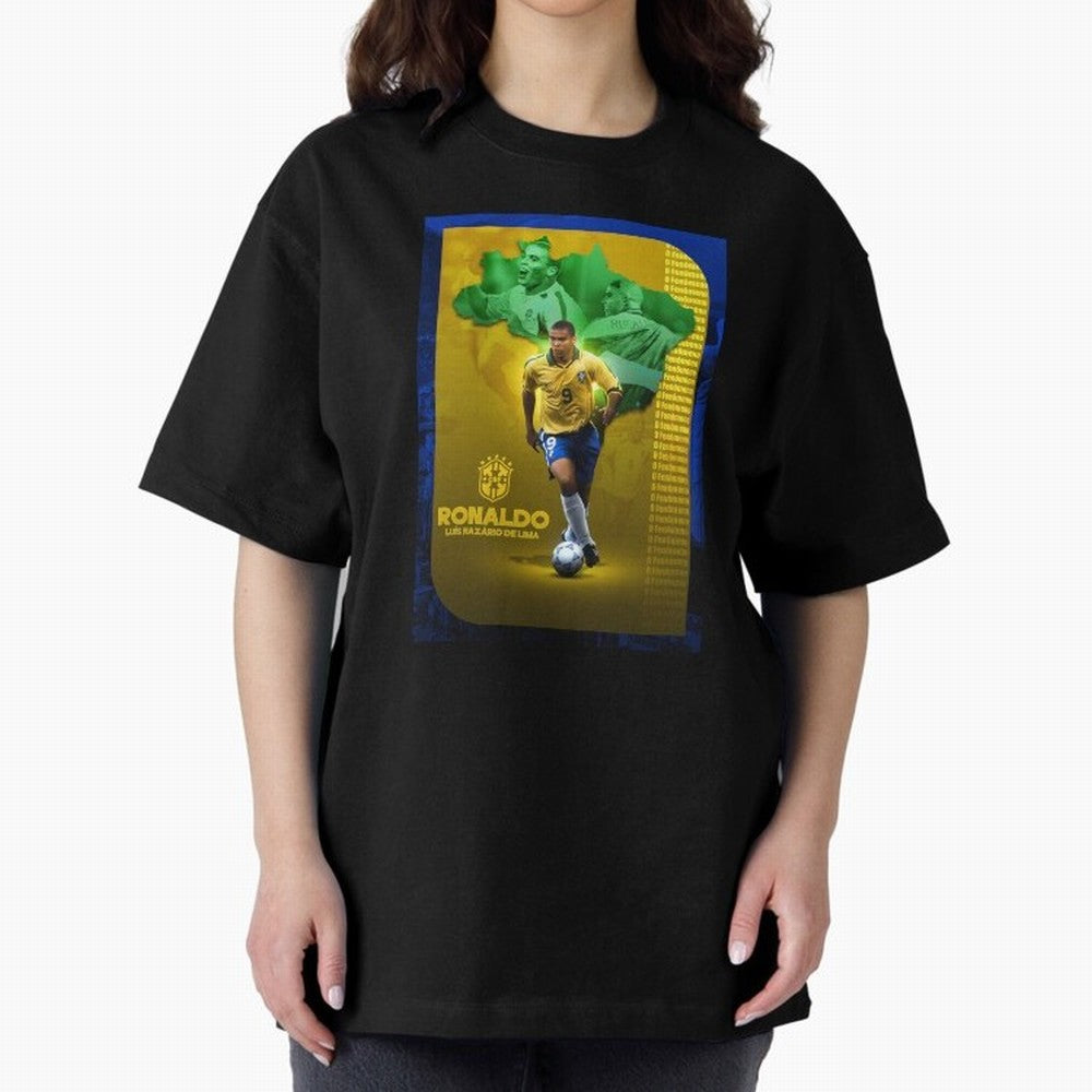 Ronaldo Lu¨ªs Naz¨¢rio de Lima O Fen?meno Brazil Football Legend Oversized T-Shirt Celebrate Every Goal in Global Football Passion for FIFA World Cup 2026, Inspired by Haaland and Mbappe, Netherlands, Goal Celebration Energy, Supporter Heritage,