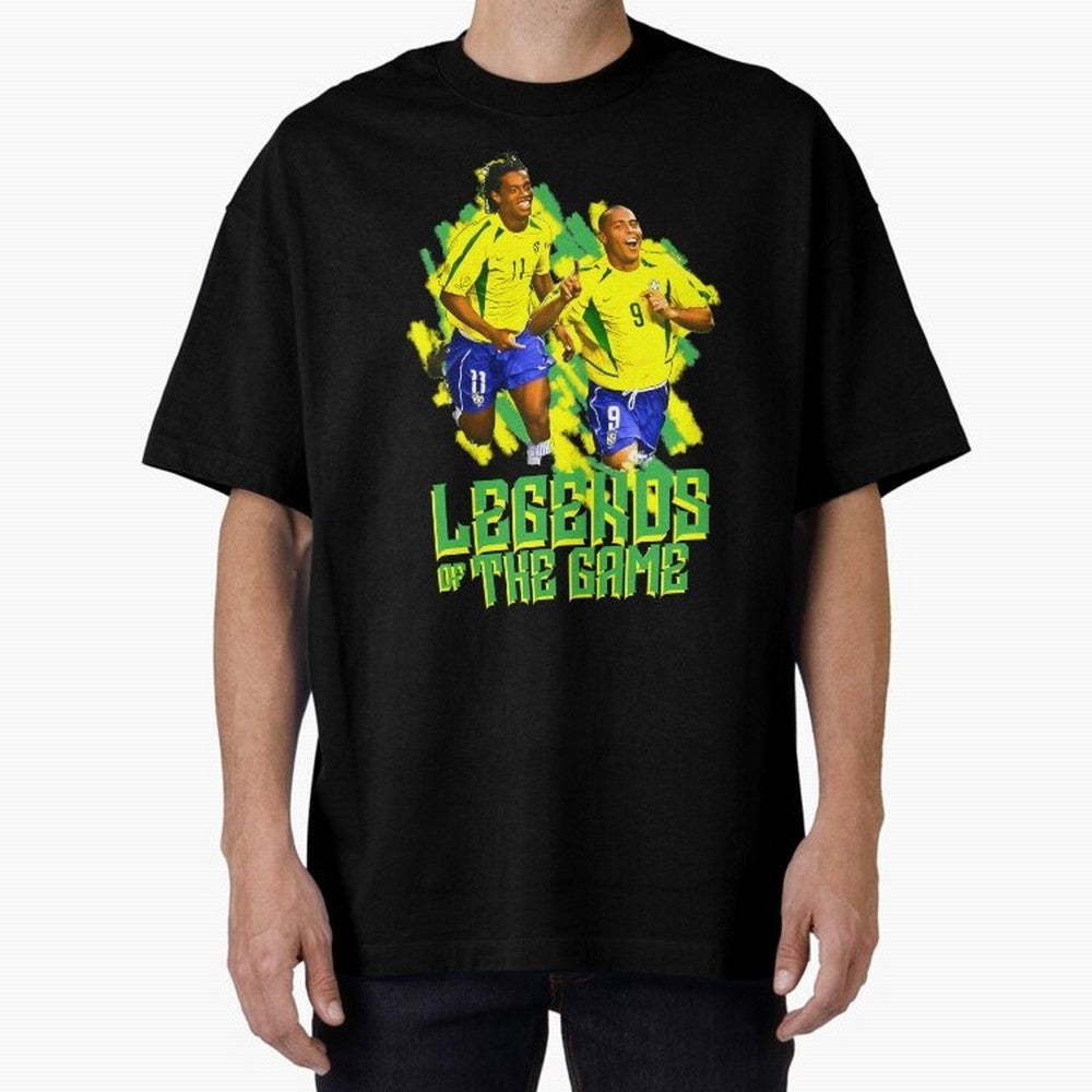 Ronaldinho and ronaldo brazil football print Oversized T-Shirt Keep the Legacy of FIFA World Cup 2026 for Fans of Neymar, Haaland and Cristiano Ronaldo and England, Bringing Football Passion, Legendary Performances, Festival Vibes and Supporter