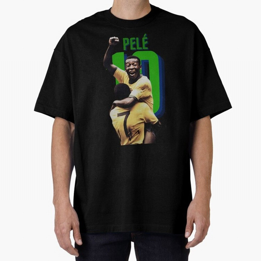 Pele 10 Oversized T-Shirt Celebrate National Team Dreams in Match Day Hype around FIFA World Cup 2026 Group Stage, CR7, Spain, Championship Spirit, Famous Goals, Roaring Crowds and International Football Unity; Made for Collectors Who Enjoy Iconic