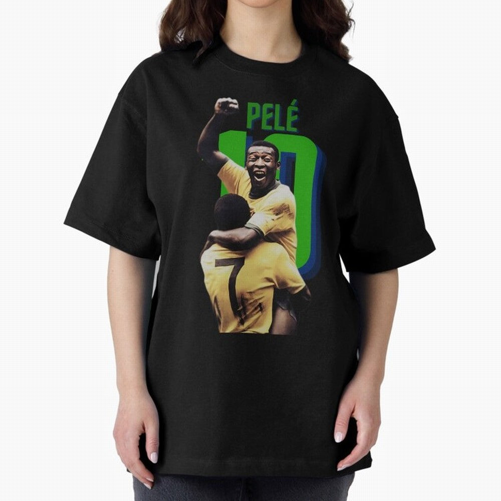 Pele 10 Oversized T-Shirt Celebrate National Team Dreams in Match Day Hype around FIFA World Cup 2026 Group Stage, CR7, Spain, Championship Spirit, Famous Goals, Roaring Crowds and International Football Unity; Made for Collectors Who Enjoy Iconic