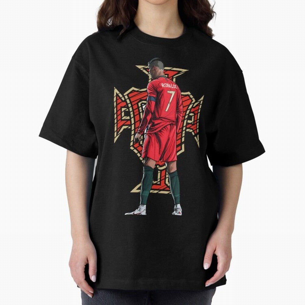 Portugal Ronaldo No.7 Artwork For Soccer Fans, Gift For Football Supporters Oversized T-Shirt Share FIFA World Cup 2026 Group Stage Driven by Mbappe, Netherlands Energy, Soccer Culture, Superstar Moments, National Team Dreams and Competitive Fire;
