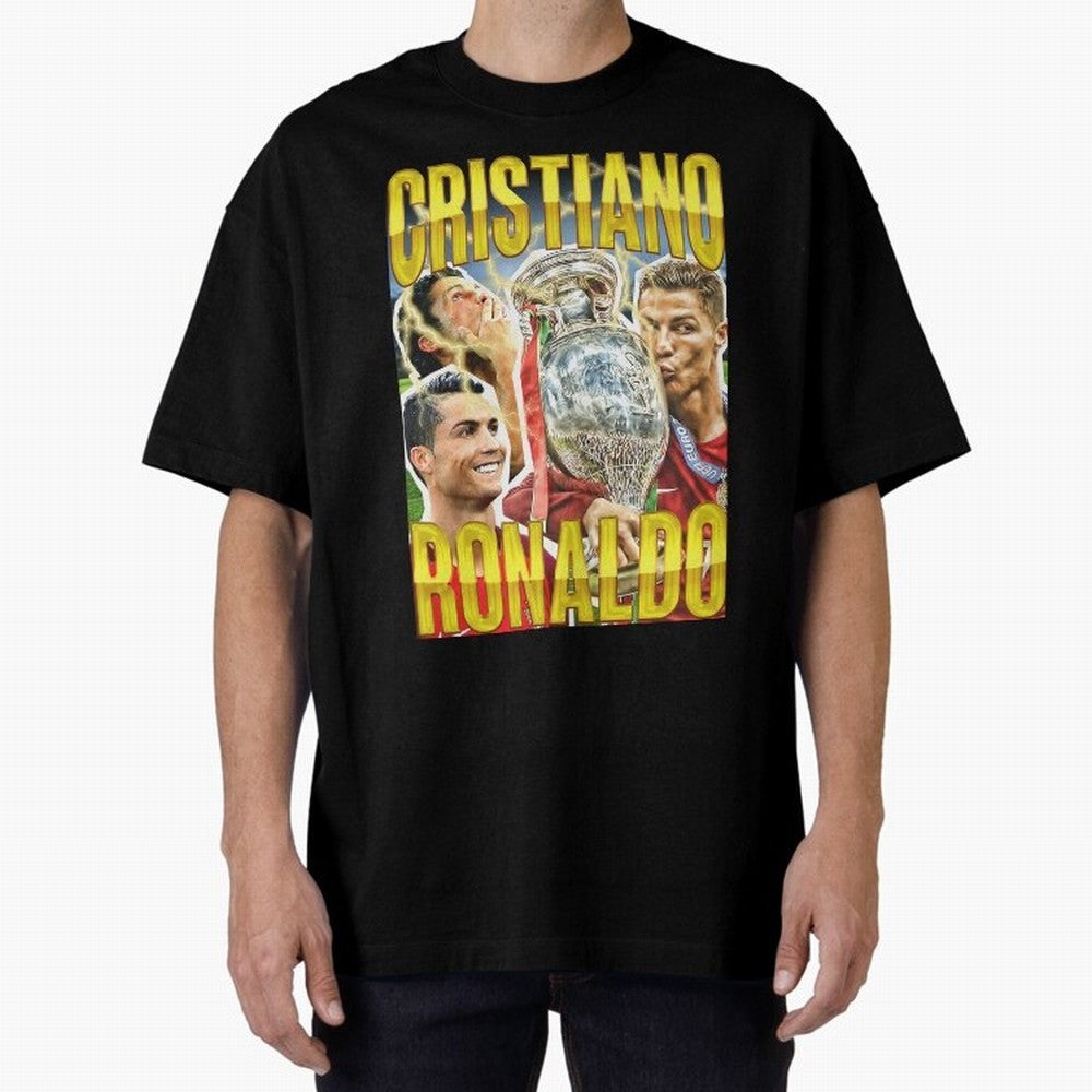 Ronaldo Siuuu Celebration Silhouette Design For Football Fans, Gift For Soccer Enthusiasts Oversized T-Shirt Keep the Legacy of FIFA World Cup 2026 Spirit, Filled with England and Germany, Messi, Neymar and Mbappe, Football Passion, Legendary