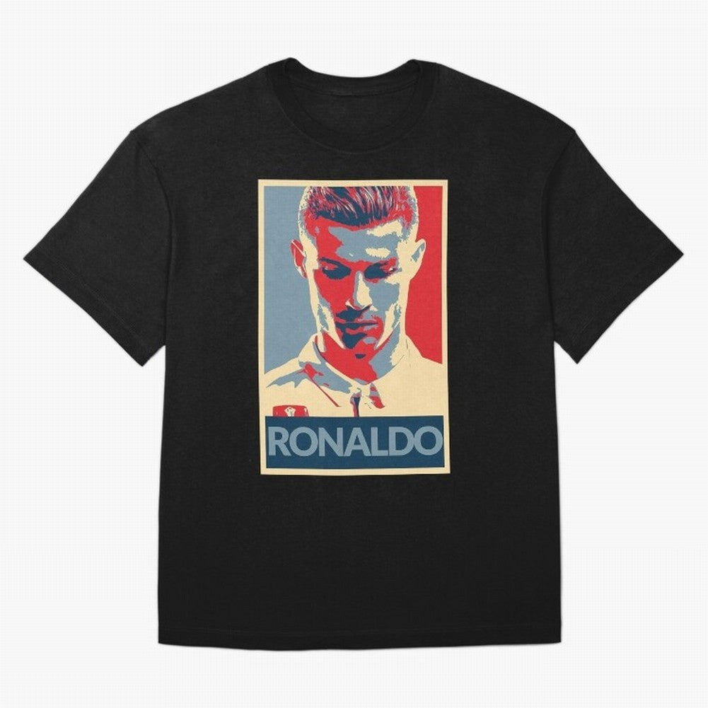 Ronaldo Poster Style Pop Art Design For Football Fans Gift For Soccer Enthusiasts Oversized T-Shirt Make the Season About Global Football Passion for FIFA World Cup 2026 USA Canada Mexico, Featuring Messi, CR7 and Mbappe, Argentina, France and