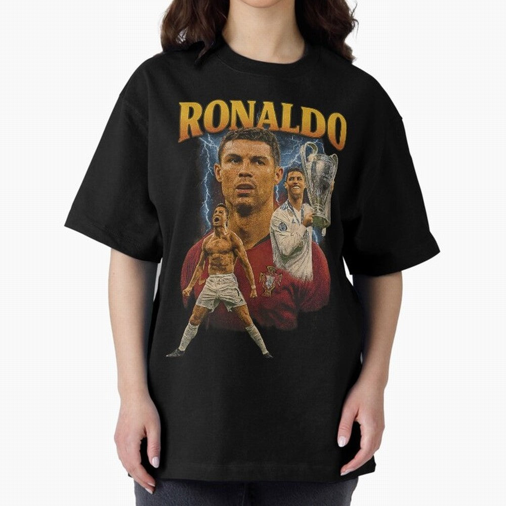 Ronaldo Champion Victory Design For Football Fans Gift For Soccer Supporters Oversized T-Shirt Make Every Kick Count in FIFA World Cup 2026 Group Stage Made for Cristiano Ronaldo, Netherlands Energy, Global Supporter Spirit, Legendary Goals,