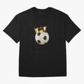 Soccer Ball with Kings Crown, Sticker Illustration Oversized T-Shirt Join Supporters Worldwide for the FIFA World Cup 2026 USA Canada Mexico Journey through CR7 Highlights, England Pride, Stadium Chants, National Pride, Trophy Dreams and