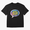 A photograph of a vibrant, oversized speech bubble Oversized T-Shirt Celebrate Fan Favorites in Match Day Hype around FIFA World Cup 2026 Group Stage, Messi, Brazil, Portugal and Argentina, Supporter Pride, Iconic Celebrations, Legendary Names and