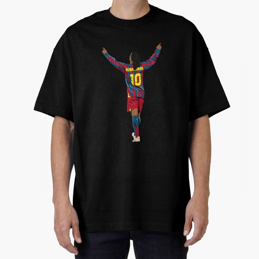 Ronaldinho Oversized T-Shirt Showcase FIFA World Cup 2026 USA Canada Mexico Spirit, Centered on Germany, Mbappe and Neymar, Vintage Soccer Flavor, Modern Football Stars, National Flags and Final Night Emotion; Ideal for Fans Who Follow Messi,