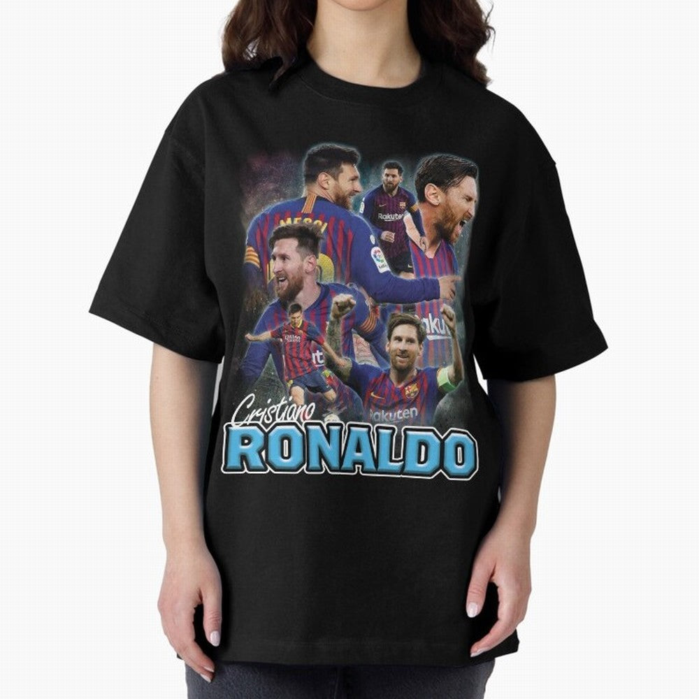 Ronaldo / Messi Pardoy Shirt Oversized T-Shirt Bring Global Tournament Vibes to Match Day Hype around FIFA World Cup 2026, CR7 and Messi, Brazil, Match Day Excitement, Supporter Culture, Golden Goals and Global Football Passion; Made for Die Hard