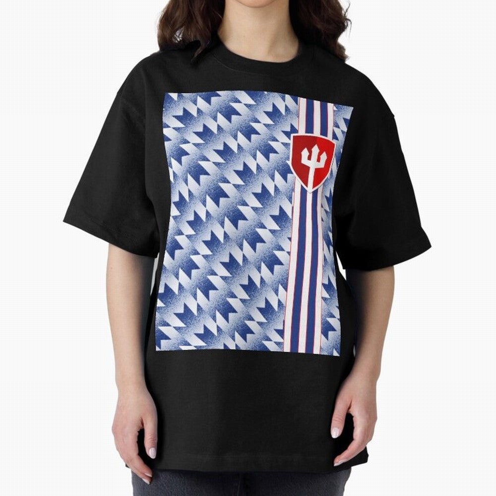 Manchester United 94 Away Jersey Pattern Oversized T-Shirt Back the Journey through FIFA World Cup 2026 USA Canada Mexico for Fans of Messi, CR7 and Mbappe and England, France and Netherlands, Bringing Soccer Culture, Superstar Moments, National