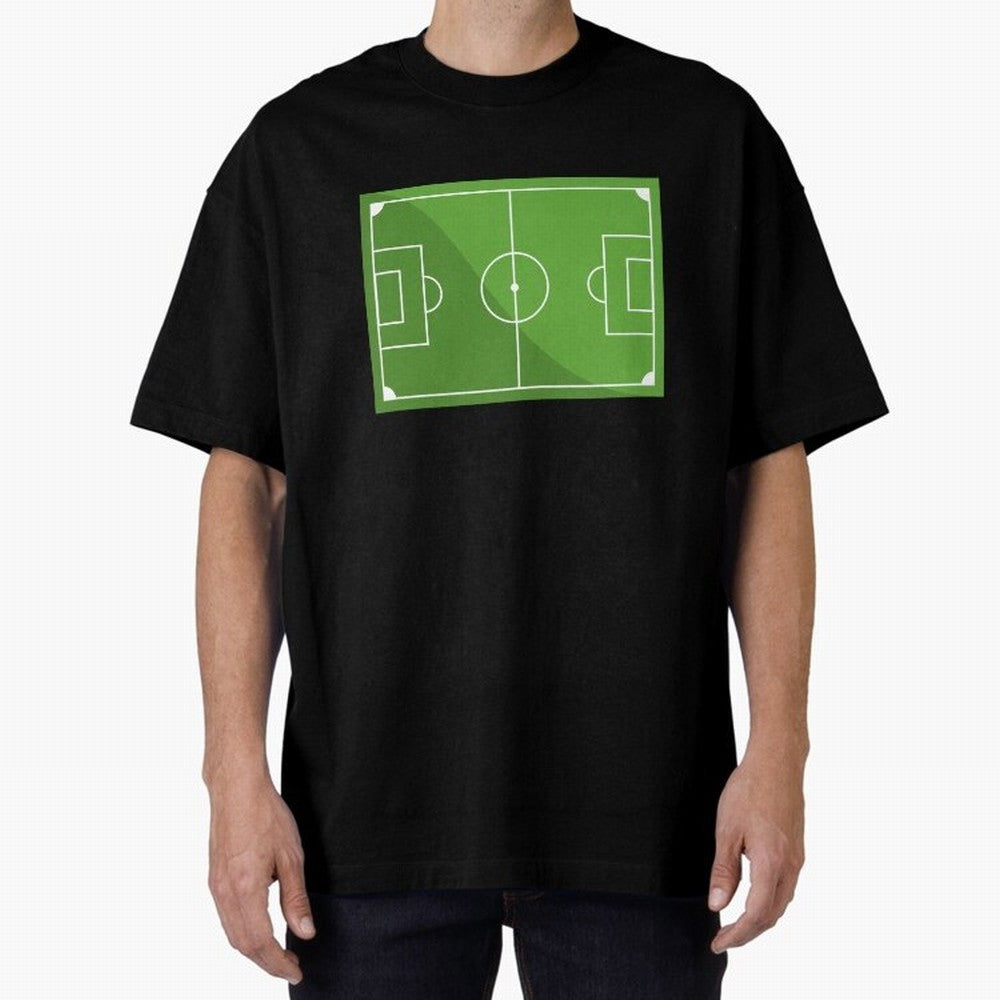 Football Pitch Oversized T-Shirt Stand Out with Spirit from FIFA World Cup 2026 Group Stage for Fans of Cristiano Ronaldo, Haaland and CR7 and France and Portugal, Bringing Goal Celebration Energy, Supporter Heritage, Football Icons and Worldwide