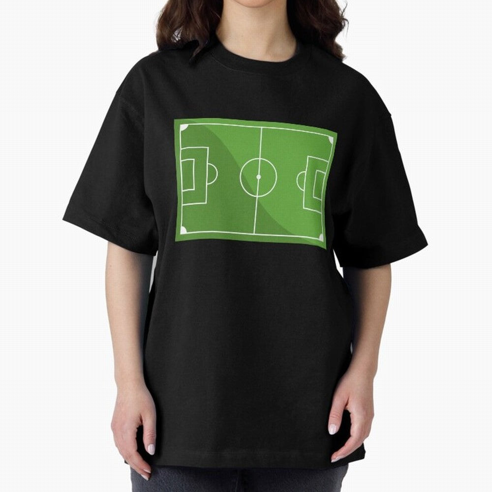 Football Pitch Oversized T-Shirt Stand Out with Spirit from FIFA World Cup 2026 Group Stage for Fans of Cristiano Ronaldo, Haaland and CR7 and France and Portugal, Bringing Goal Celebration Energy, Supporter Heritage, Football Icons and Worldwide