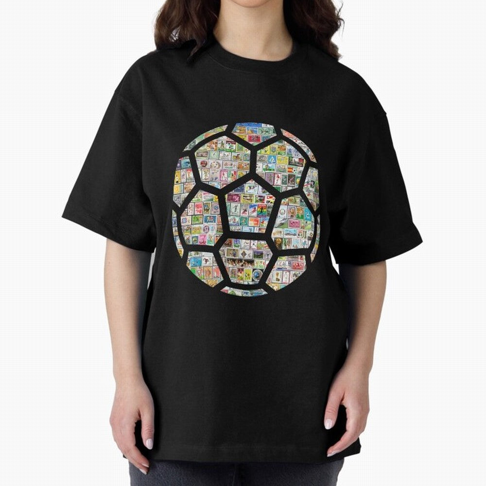 Philately Soccer Ball Oversized T-Shirt Bring a Champion Mindset to Match Day Hype around FIFA World Cup 2026, CR7 and Messi, Germany, Stadium Chants, National Pride, Trophy Dreams and Unforgettable Football Memories; Perfect for Fans, Collectors,