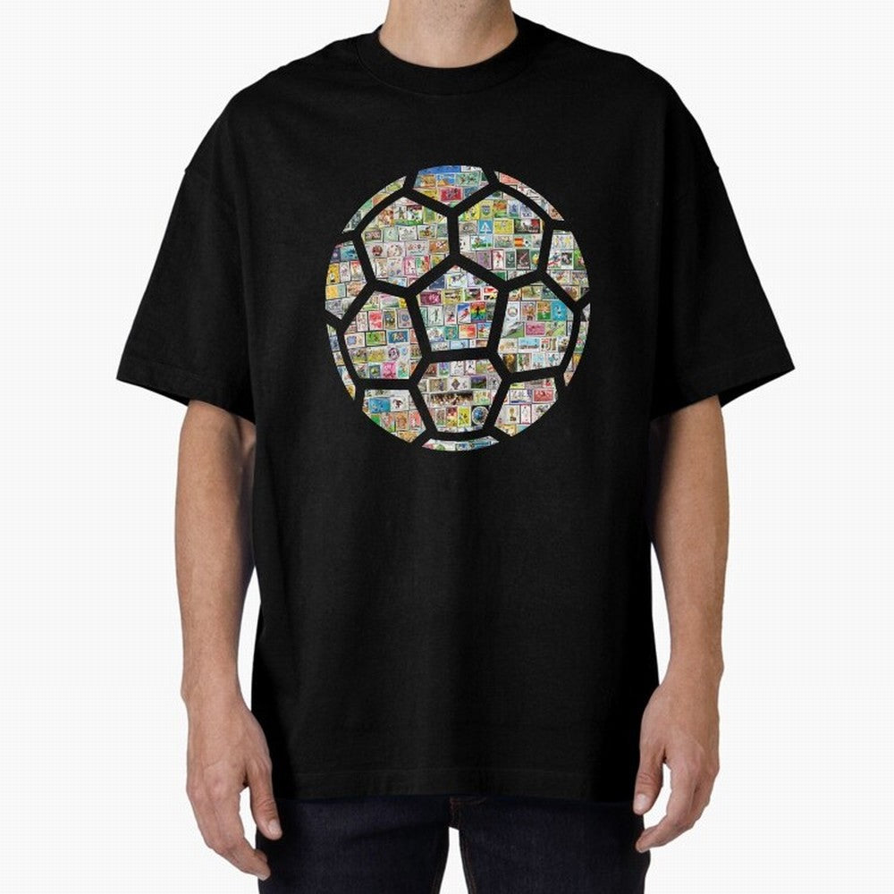 Philately Soccer Ball Oversized T-Shirt Bring a Champion Mindset to Match Day Hype around FIFA World Cup 2026, CR7 and Messi, Germany, Stadium Chants, National Pride, Trophy Dreams and Unforgettable Football Memories; Perfect for Fans, Collectors,