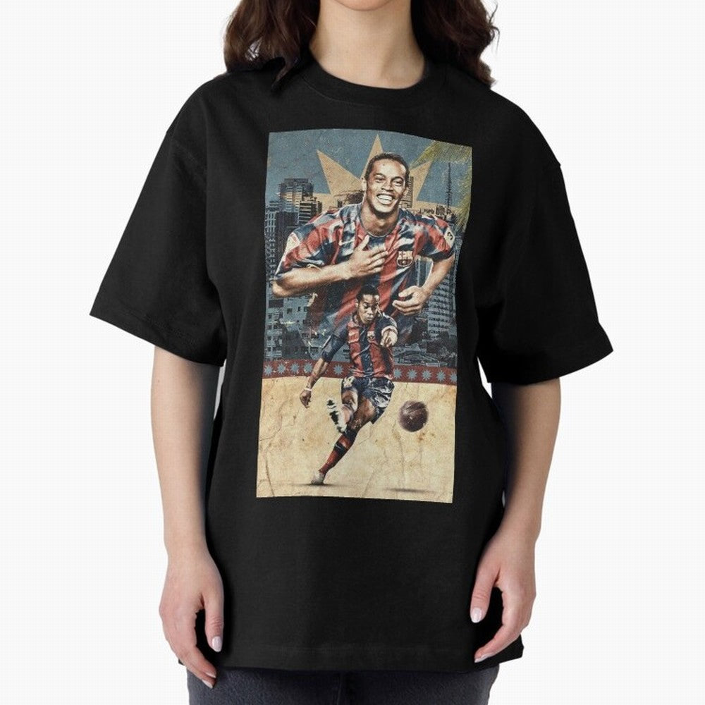Ronaldinho Design Oversized T-Shirt Bring Trophy Dreams to FIFA World Cup 2026 Group Stage Driven by Neymar, Portugal Energy, Classic Soccer Heritage, Championship Pressure, Fan Loyalty and International Pride; Ideal for Football Dads, Football