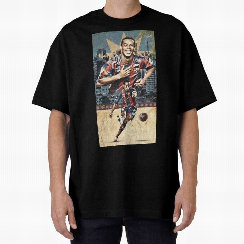 Ronaldinho Design Oversized T-Shirt Bring Trophy Dreams to FIFA World Cup 2026 Group Stage Driven by Neymar, Portugal Energy, Classic Soccer Heritage, Championship Pressure, Fan Loyalty and International Pride; Ideal for Football Dads, Football