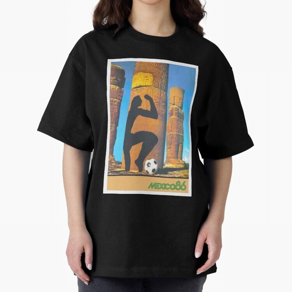 Mexico 86 Oversized T-Shirt Make Your Look Match the FIFA World Cup 2026 USA Canada Mexico Journey through Cristiano Ronaldo Highlights, England and Germany Pride, Vintage Soccer Flavor, Modern Football Stars, National Flags and Final Night