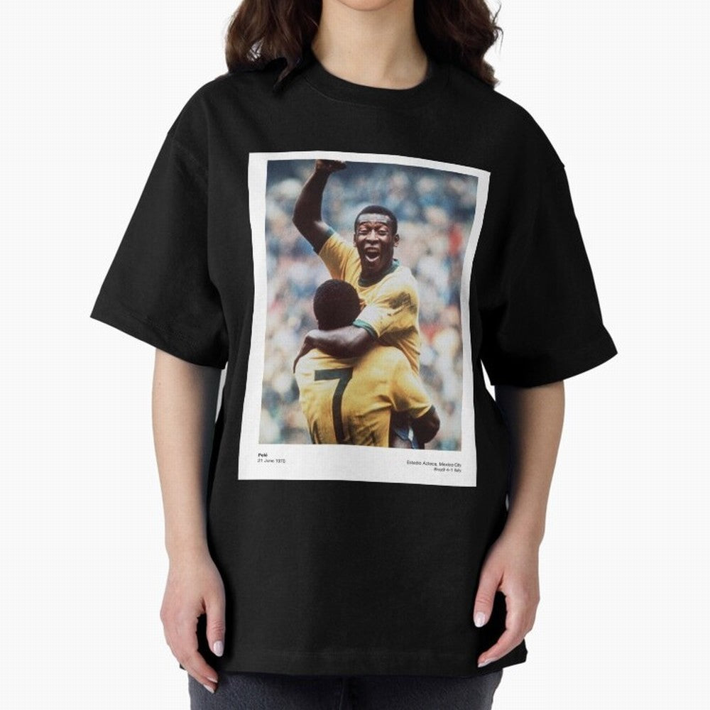 Pele Oversized T-Shirt Carry National Pride through FIFA World Cup 2026 USA Canada Mexico Spirit, Highlighting Germany, Neymar, Game Day Rituals, Football Legends, Country Pride and the Road to the Final; Great for Watch Parties, Sports Bars,