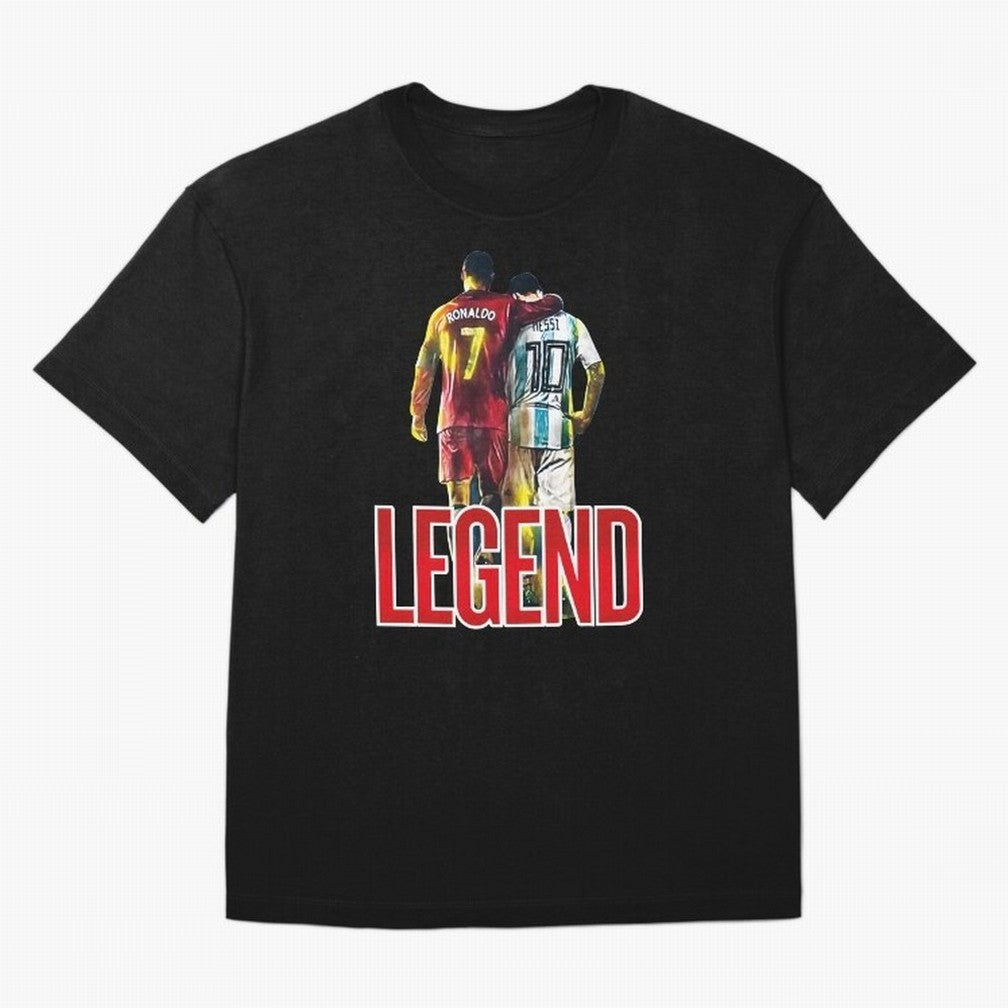 LEGEND MESSI & RONALDO POSTER Oversized T-Shirt Support Iconic Players in FIFA World Cup 2026 Group Stage Celebrating Mbappe and Neymar, Argentina, France and Brazil Energy, Goal Celebration Energy, Supporter Heritage, Football Icons and Worldwide