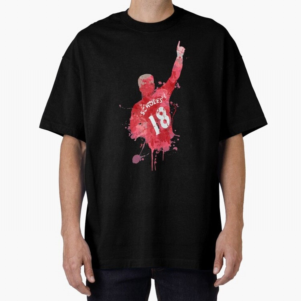Paul Scholes Manchester United Legend Art Oversized T-Shirt Honor FIFA World Cup 2026 USA Canada Mexico Spirit, Driven by England and Germany, Messi, Football History, Final Match Energy, Crowd Noise and Once in a Lifetime Moments; Perfect for