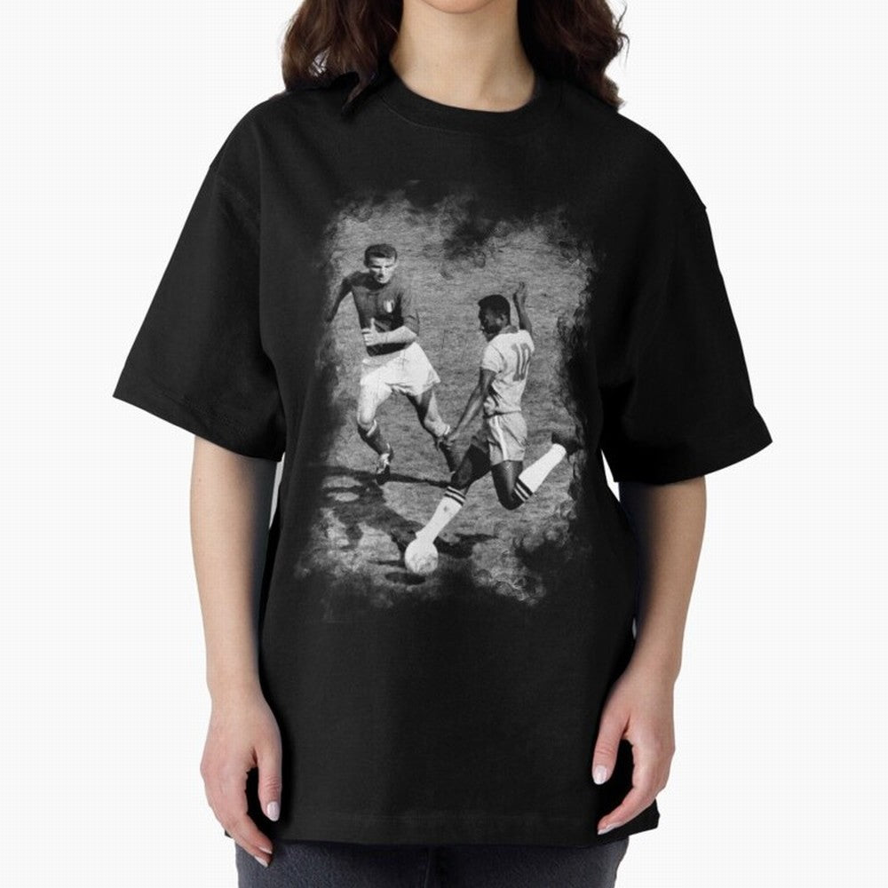 Pele Oversized T-Shirt Make Every Match About Match Day Hype around FIFA World Cup 2026, Haaland and Mbappe, Spain and Netherlands, Vintage Soccer Flavor, Modern Football Stars, National Flags and Final Night Emotion; Great for Watch Parties,