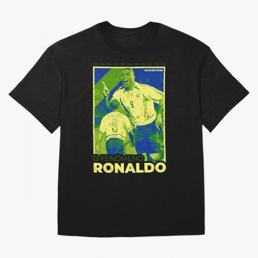 Ronaldo - Street Art - Soccer Icons Oversized T-Shirt Honor the Football Icons of Global Football Passion for FIFA World Cup 2026 USA Canada Mexico, Capturing Mbappe, Brazil, Portugal and Argentina, Sports Nostalgia, International Competition,