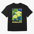 Ronaldo - Street Art - Soccer Icons Oversized T-Shirt Honor the Football Icons of Global Football Passion for FIFA World Cup 2026 USA Canada Mexico, Capturing Mbappe, Brazil, Portugal and Argentina, Sports Nostalgia, International Competition,