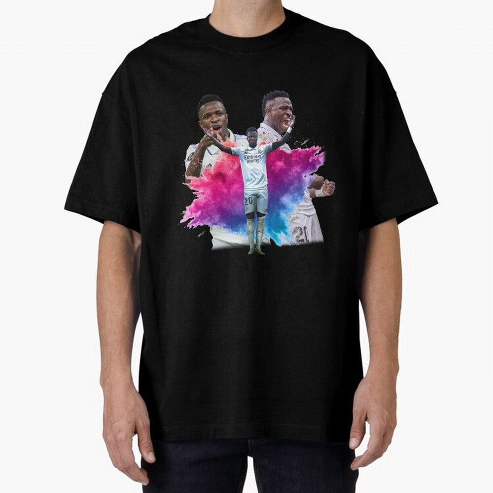 Fanart Vinicius Junior Merch Oversized T-Shirt Turn Football Passion into the FIFA World Cup 2026 USA Canada Mexico Journey through Haaland Highlights, England Pride, Game Day Rituals, Football Legends, Country Pride and the Road to the Final;
