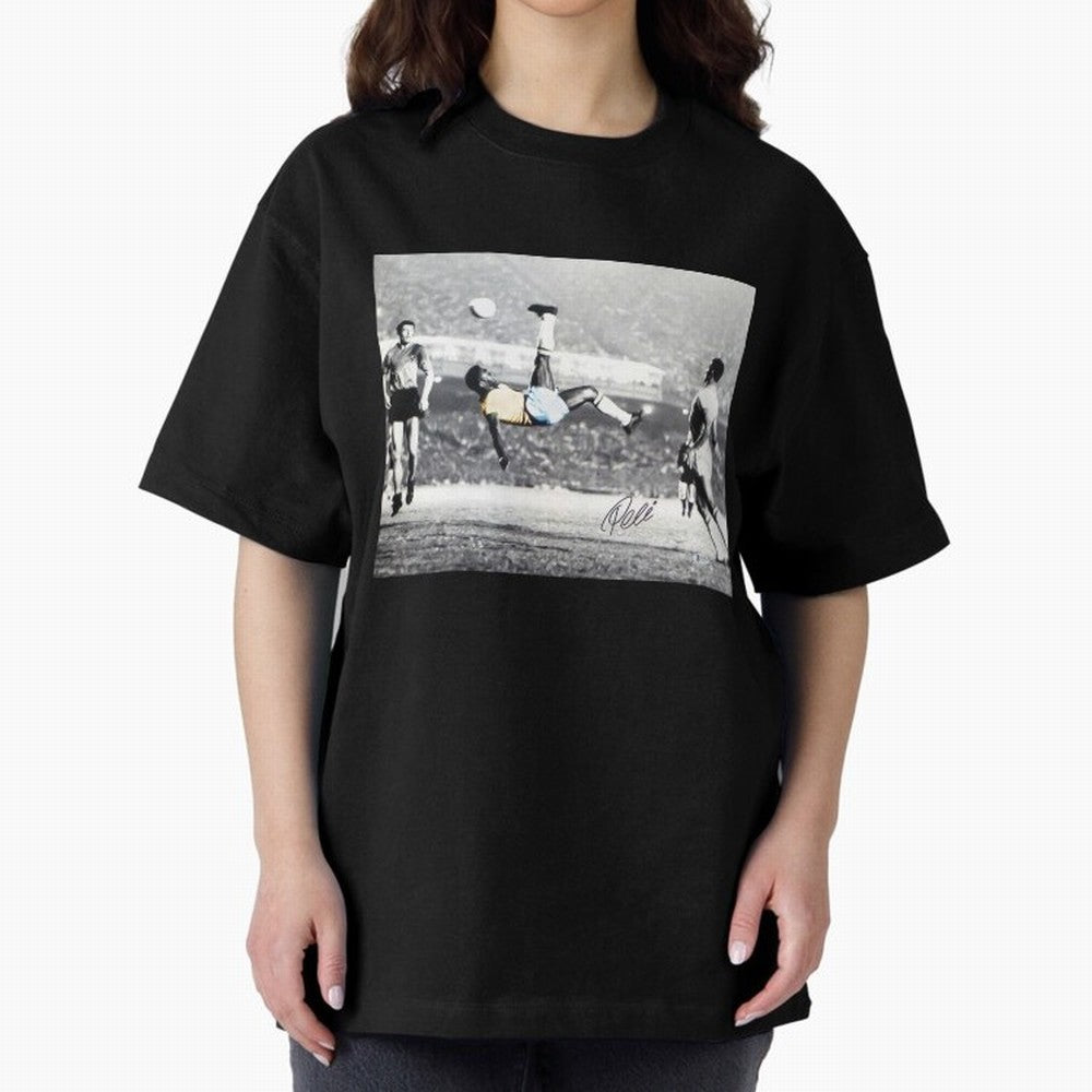 Classic Pele Bicycle Kick Legend1 Oversized T-Shirt Show Up for the Glory of Global Football Passion for FIFA World Cup 2026, Capturing Neymar, Spain and Netherlands, Match Day Excitement, Supporter Culture, Golden Goals and Global Football