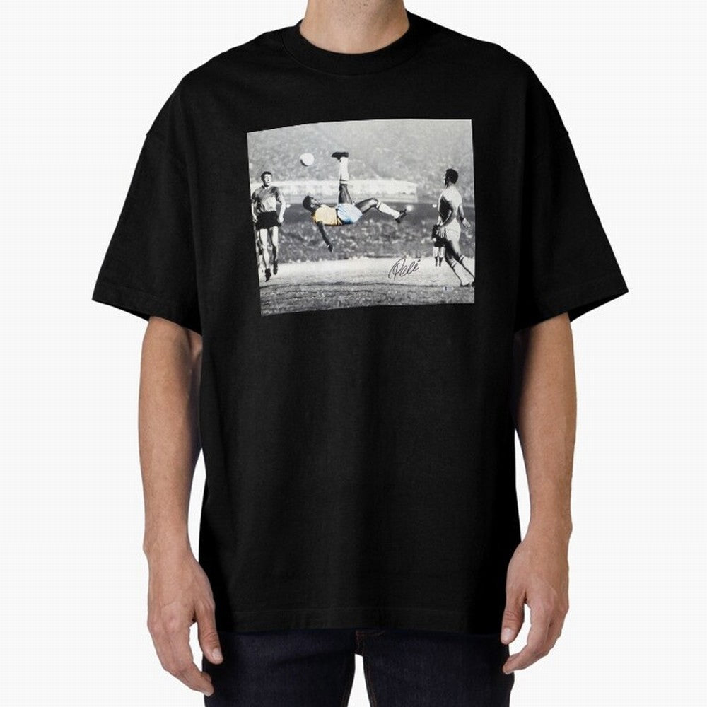 Classic Pele Bicycle Kick Legend1 Oversized T-Shirt Show Up for the Glory of Global Football Passion for FIFA World Cup 2026, Capturing Neymar, Spain and Netherlands, Match Day Excitement, Supporter Culture, Golden Goals and Global Football