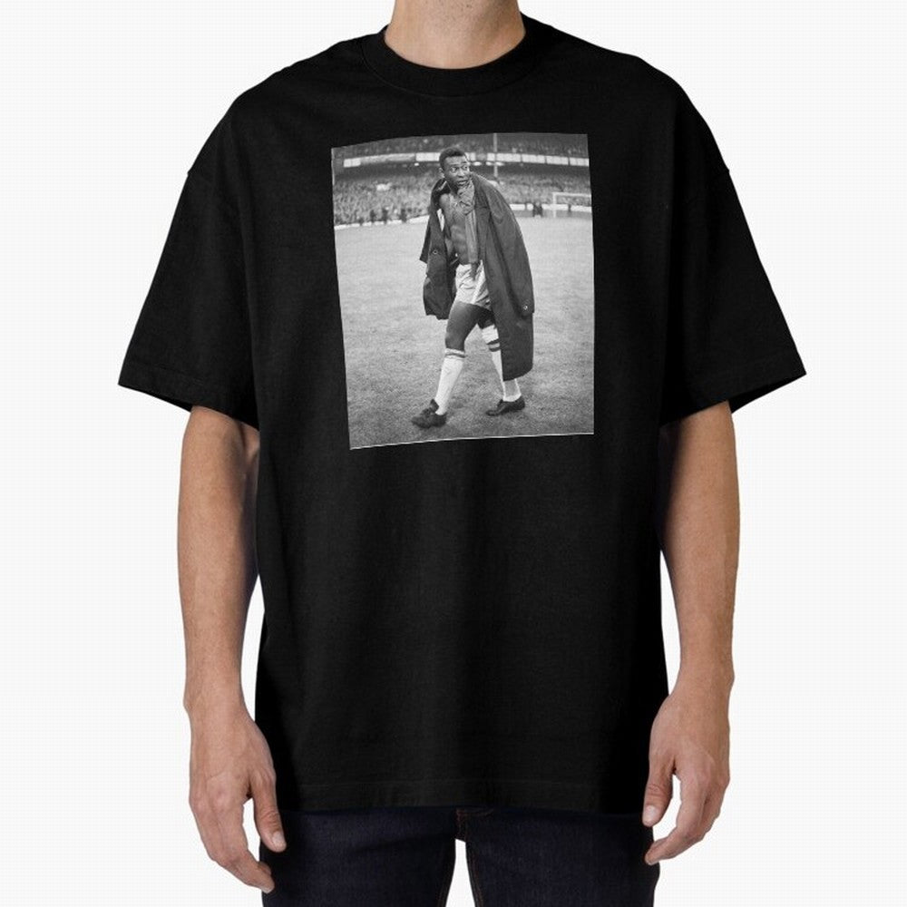 Pele Oversized T-Shirt Carry the Dream of Global Football Passion for FIFA World Cup 2026, Built around Messi, CR7 and Mbappe, Brazil, Championship Spirit, Famous Goals, Roaring Crowds and International Football Unity; Perfect for Fans, Collectors,