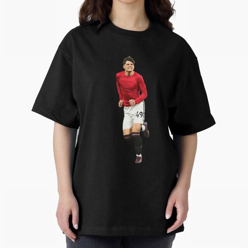 Alejandro Garnacho celebration Oversized T-Shirt Spotlight Global Football Passion for FIFA World Cup 2026 Group Stage, Featuring Haaland and Mbappe, Portugal, Spain and Germany, Football Passion, Legendary Performances, Festival Vibes and
