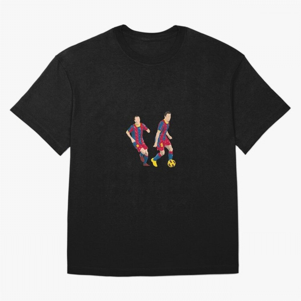 Andres Iniesta and Xavi Minimalist Oversized T-Shirt Make Your Look Match Global Football Passion for FIFA World Cup 2026, Featuring Neymar, Haaland and Cristiano Ronaldo, England, Vintage Soccer Flavor, Modern Football Stars, National Flags and