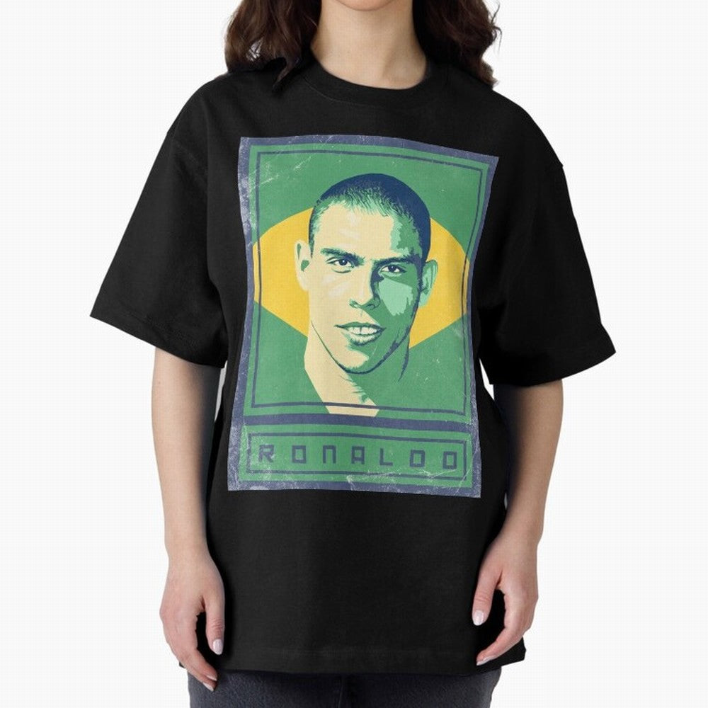 Ronaldo Brasil Oversized T-Shirt Back Your Heroes with FIFA World Cup 2026 Inspired by Messi, CR7 and Mbappe, Portugal, Spain and Germany Energy, Global Supporter Spirit, Legendary Goals, National Colors and Tournament Celebration; Great for