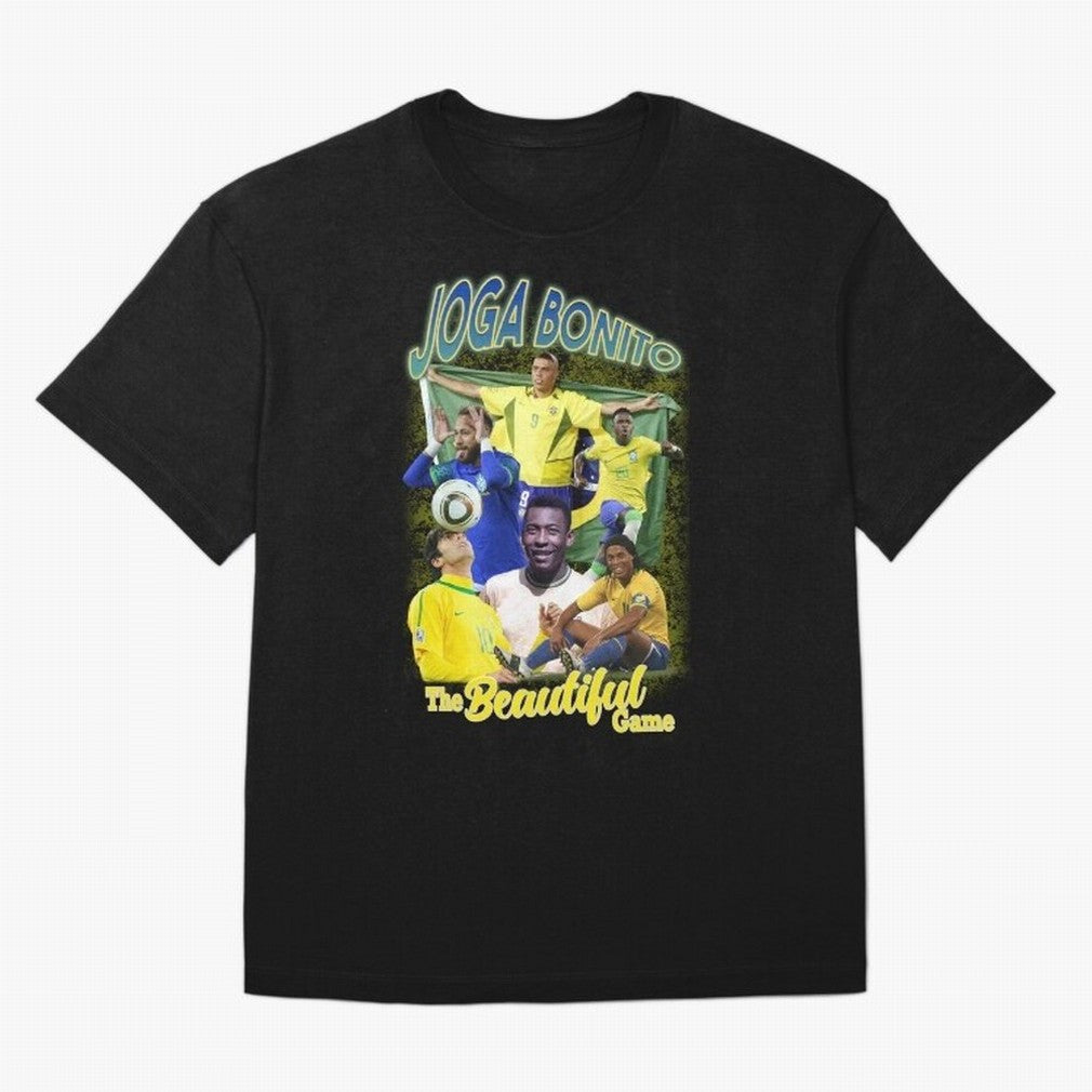 Joga Bonito Brazil Oversized T-Shirt Celebrate Fan Culture around Match Day Hype around FIFA World Cup 2026 Group Stage, Messi, Neymar and Mbappe, Spain, Worldwide Fan Energy, Dramatic Goals, Stadium Lights and Championship Celebrations; Made for