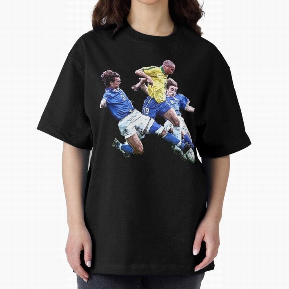 Ronaldo vs Maldini & Cannavaro Oversized T-Shirt Discover FIFA World Cup 2026 USA Canada Mexico with Neymar, Haaland and Cristiano Ronaldo, Argentina, France and Brazil Energy, Tournament Hype, Historic Matchups, Family Viewing Parties and Global