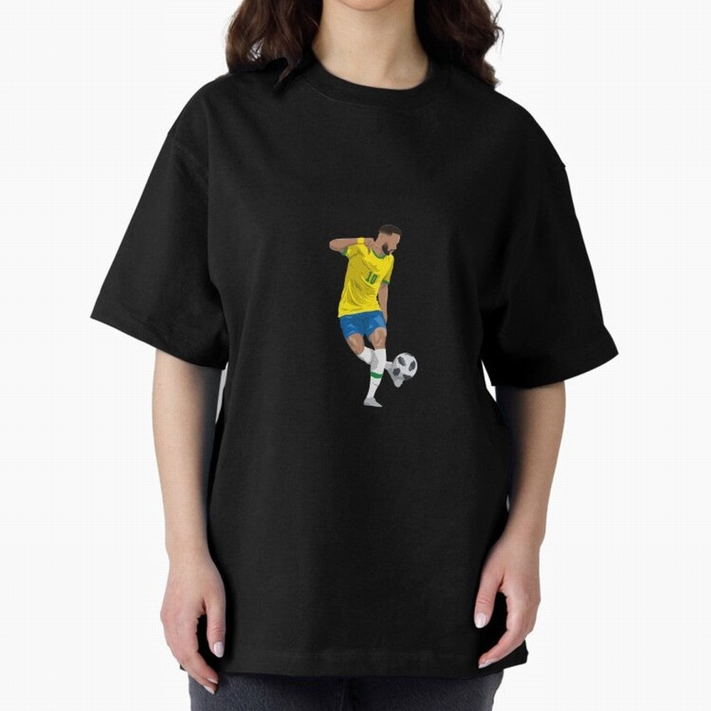 Neymar JR Minimalist Oversized T-Shirt Relive Legendary Nights from Global Football Passion for FIFA World Cup 2026 USA Canada Mexico, with Haaland, Argentina, France and Brazil, Supporter Pride, Iconic Celebrations, Legendary Names and Global
