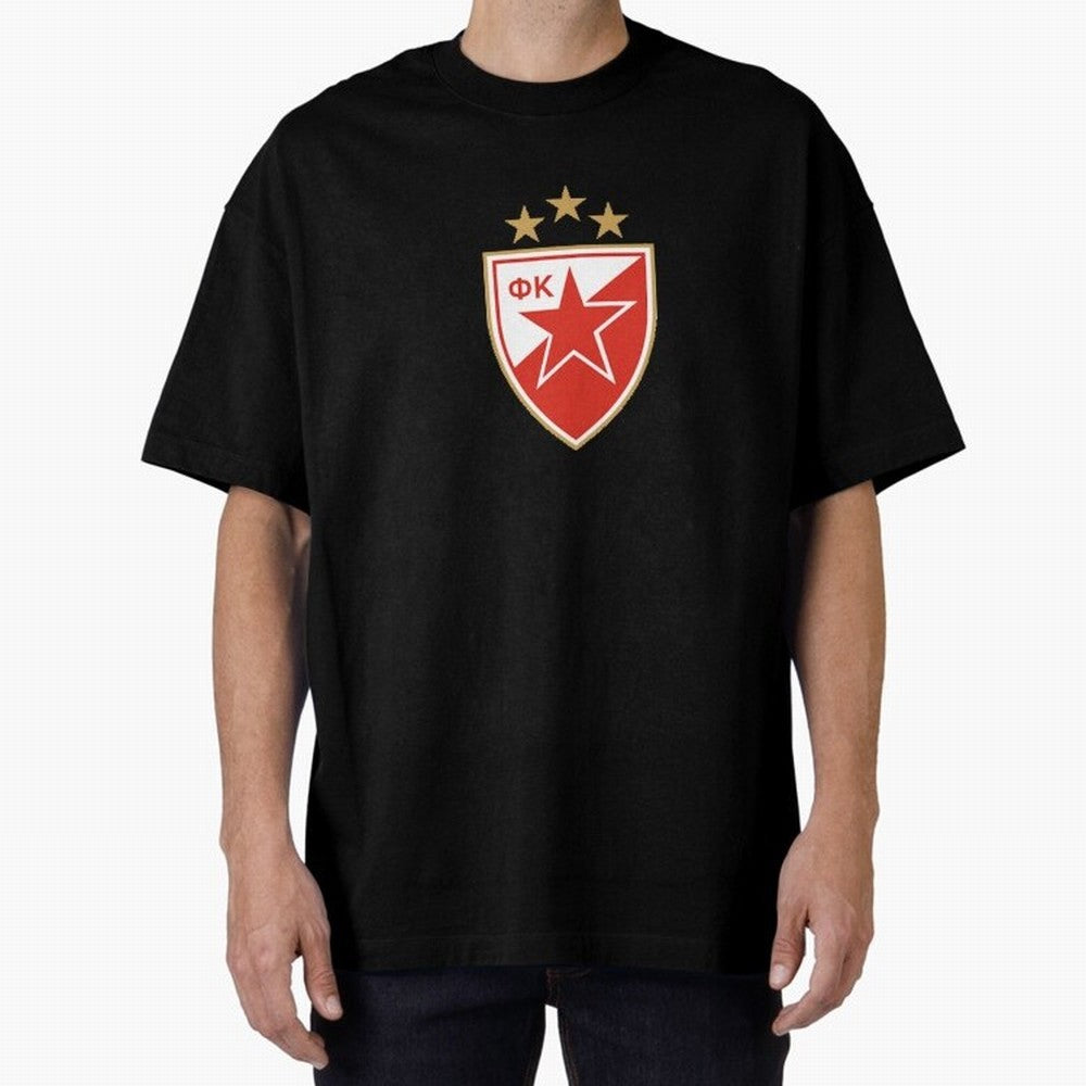 red star Oversized T-Shirt Carry the Dream of FIFA World Cup 2026 for Fans of Messi and France and Portugal, Bringing Retro Football Energy, Iconic Rivalries, Trophy Chase Drama and Stadium Atmosphere; Great for Supporters Who Love Legendary