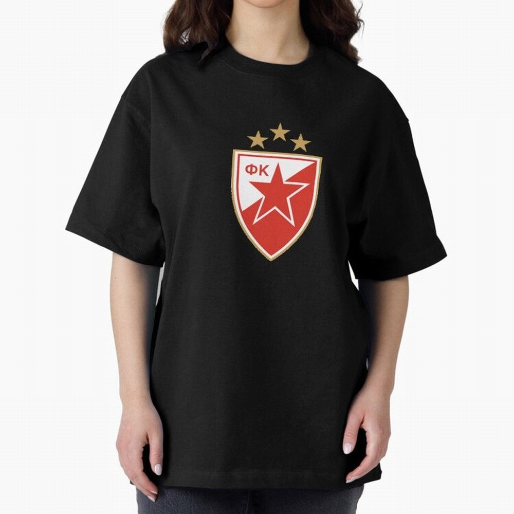 red star Oversized T-Shirt Carry the Dream of FIFA World Cup 2026 for Fans of Messi and France and Portugal, Bringing Retro Football Energy, Iconic Rivalries, Trophy Chase Drama and Stadium Atmosphere; Great for Supporters Who Love Legendary