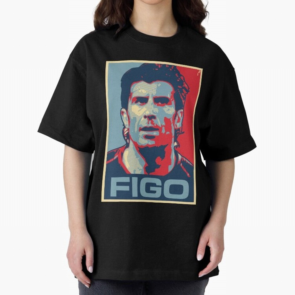 Figo Oversized T-Shirt Represent Football Lovers during Match Day Hype around FIFA World Cup 2026 USA Canada Mexico, Neymar, Brazil, Football Passion, Legendary Performances, Festival Vibes and Supporter Community; Perfect for Supporters Who Want
