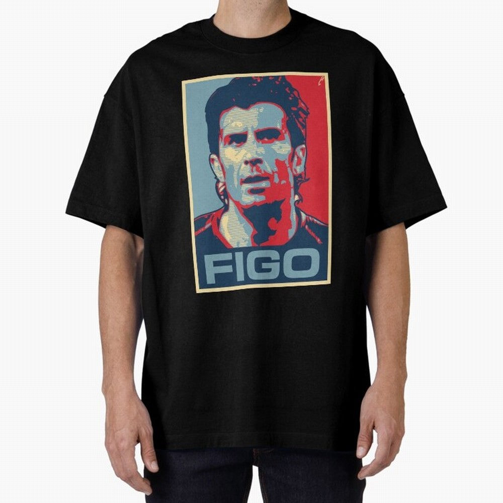 Figo Oversized T-Shirt Represent Football Lovers during Match Day Hype around FIFA World Cup 2026 USA Canada Mexico, Neymar, Brazil, Football Passion, Legendary Performances, Festival Vibes and Supporter Community; Perfect for Supporters Who Want