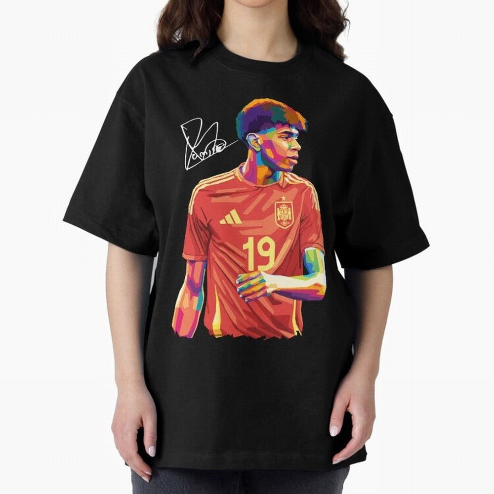Lamine Yamal Pop Art Oversized T-Shirt Bring Match Day Fire to the FIFA World Cup 2026 USA Canada Mexico Journey through Messi, Neymar and Mbappe Highlights, England Pride, Stadium Chants, National Pride, Trophy Dreams and Unforgettable Football