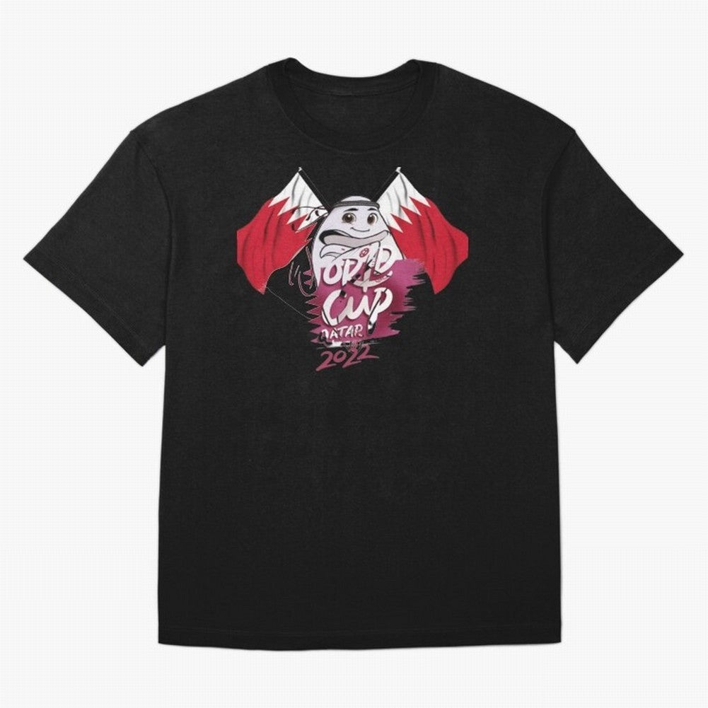 qatar mascot Oversized T-Shirt Make the Season About Global Football Passion for FIFA World Cup 2026, Filled with Messi and Cristiano Ronaldo, Argentina, France and Brazil, Football Festival Excitement, Trophy Ambitions, Country Rivalries and Star