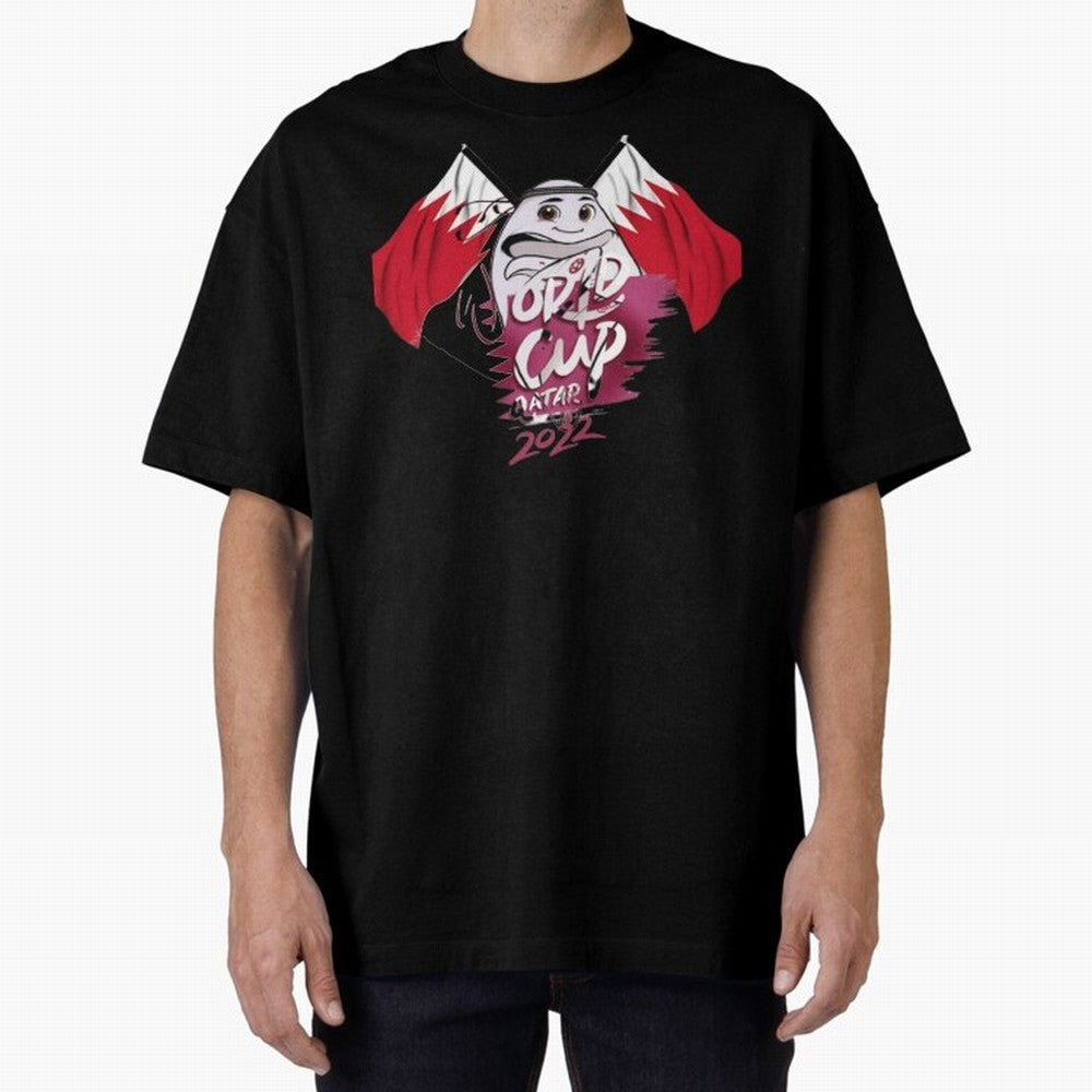 qatar mascot Oversized T-Shirt Make the Season About Global Football Passion for FIFA World Cup 2026, Filled with Messi and Cristiano Ronaldo, Argentina, France and Brazil, Football Festival Excitement, Trophy Ambitions, Country Rivalries and Star