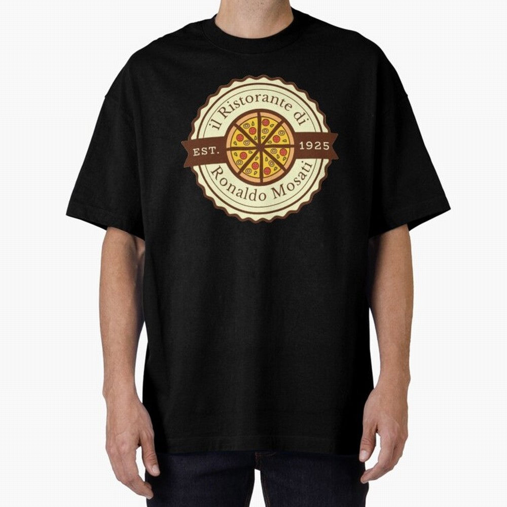 il Ristorante di Ronaldo Mosati Oversized T-Shirt Upgrade Match Day Hype around FIFA World Cup 2026 USA Canada Mexico, CR7, Brazil, Portugal and Argentina, Worldwide Fan Energy, Dramatic Goals, Stadium Lights and Championship Celebrations; Created