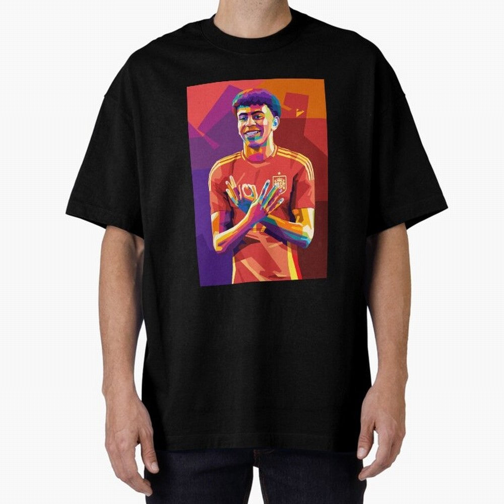 Lamine Yamal Spain Oversized T-Shirt Share the Excitement of FIFA World Cup 2026 USA Canada Mexico for Fans of Cristiano Ronaldo and Portugal, Spain and Germany, Bringing Game Day Rituals, Football Legends, Country Pride and the Road to the Final;