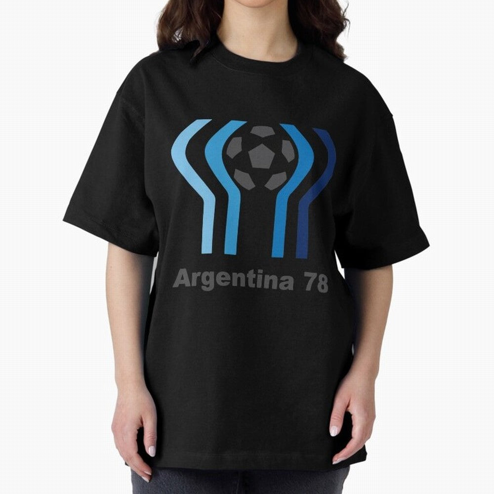 Retro Word Cup Logo1 Oversized T-Shirt Cheer through Every Moment of Global Football Passion for FIFA World Cup 2026, Driven by Mbappe, Brazil, Portugal and Argentina, Goal Celebration Energy, Supporter Heritage, Football Icons and Worldwide